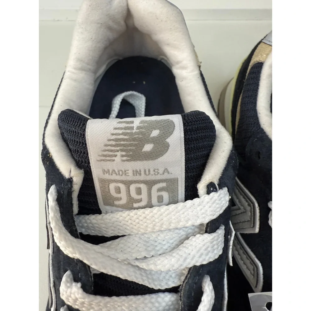 New Balance 996‎ Made in USA Navy Blue Suede Mesh Sneakers M996NV Mens 6 New